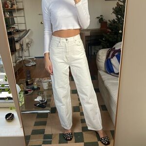 COS white barrel leg jeans